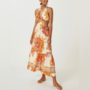 Farm Rio Cutout Floral Maxi Dress, XL